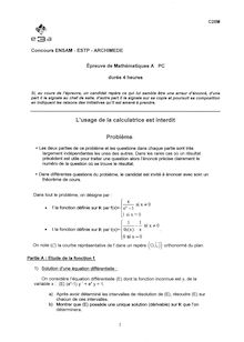 E3A mathematiques a 2007 pc classe prepa pc