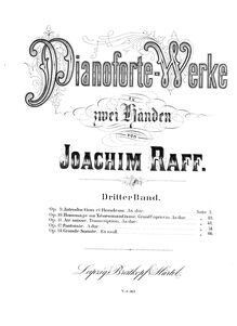Partition Cover Page, Grande Sonate en E flat, Op.14, E♭ minor, Raff, Joachim