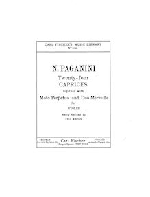 24 Caprices par Niccolò Paganini