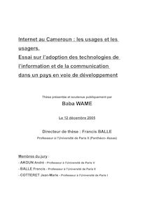 Internet au Cameroun étude