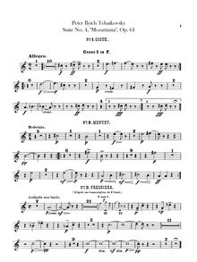 Partition cor 1, 2, 3, 4 (F),  No.4, Mozartiana, Tchaikovsky, Pyotr