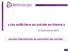 Les actifs face au suicide en France - Journée internationale de prévention des suicides (Etude Technologia)