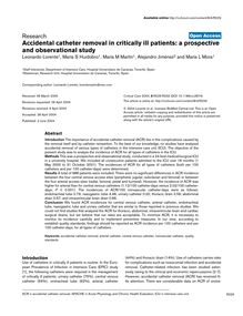 Accidental catheter removal in critically ill patients: a prospective and observational study
