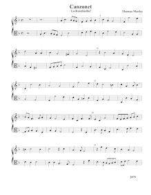 Partition La Rondinella - partition complète, pour First Booke of chansonnettes to Two Voyces
