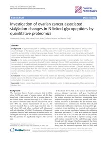 Investigation of ovarian cancer associated sialylation changes in N-linked glycopeptides by quantitative proteomics