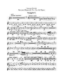 Partition trompette 1, 2 (F, E♭), Slavonic Rhapsodies, Slovanské rapsodie