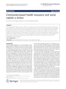 Community-based health insurance and social capital: a review