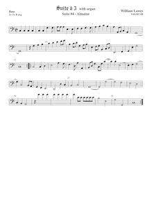 Partition viole de basse,  No.4 pour 3 violes de gambe et orgue