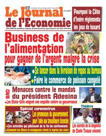 Journal de l’Economie n°571 - du Mardi 02 au Dimanche 07 juin 2020