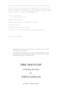 Fire Mountain - A Thrilling Sea Story