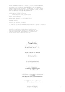 Camilla: A Tale of a Violin - Being the Artist Life of Camilla Urso