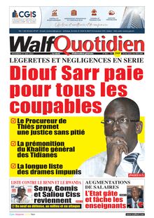 Walf Quotidien n°9051 - du vendredi 27 mai 2022