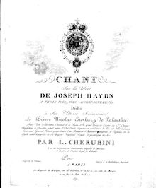 Partition complète, Chant sur la mort de Joseph Haydn, Chant sur la mort de Joseph Haydn : à trois voix, avec accompagnements