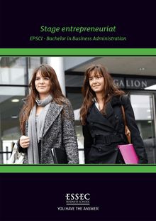 Stage entrepreneuriat - EPSCI, Bachelor in Business Administration
