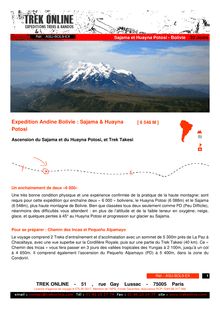 Expedition Andine Bolivie : Sajama & Huayna Potosi