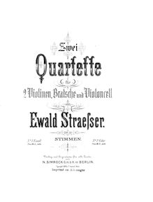 Partition violoncelle, corde quatuor, Op.12/1, E minor, Straesser, Ewald