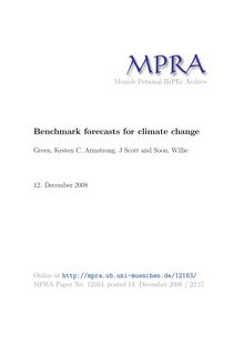 Benchmark forecasts for climate change