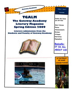 Download - The Gateway Academy Literary Magazine Spring Edition 2009