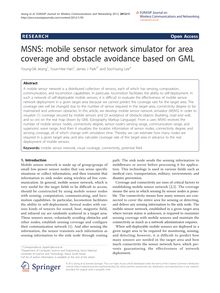 MSNS: mobile sensor network simulator for area coverage and obstacle avoidance based on GML
