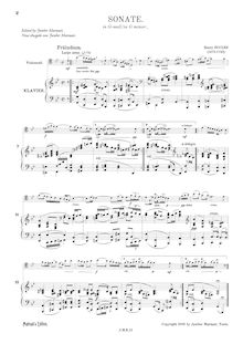 Partition violoncelle et partition de piano, Sonata en G minor, G minor