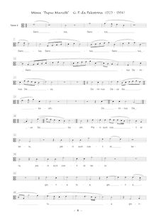 Partition ténor 2 , partie [C3 clef], Missa Papae Marcelli, Palestrina, Giovanni Pierluigi da par Giovanni Pierluigi da Palestrina