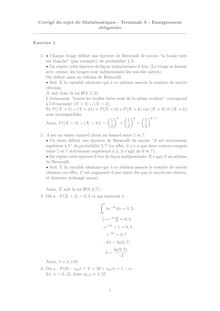 Corrigé du bac blanc 2014 de mathématiques - série S