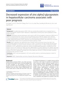 Decreased expression of zinc-alpha2-glycoprotein in hepatocellular carcinoma associates with poor prognosis