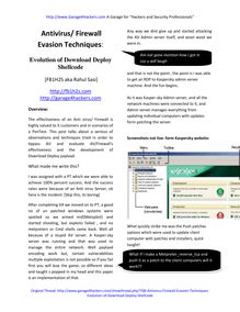 Antivirus/ Firewall Evasion Techniques:
