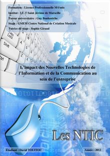 Les Nouvelles Technologies de l Information et de la Communication (NTIC) au sein des entreprises
