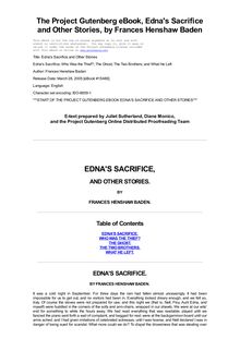 Edna s Sacrifice and Other Stories