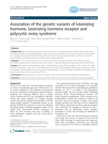 Association of the genetic variants of luteinizing hormone, luteinizing hormone receptor and polycystic ovary syndrome