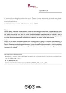La mission de productivité aux États-Unis de l industrie française de l aluminium - article ; n°2 ; vol.18, pg 413-417