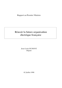 Réussir la future organisation électrique française : rapport au Premier ministre