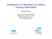 Introduction a la Mecanique des Milieux Continus Deformables