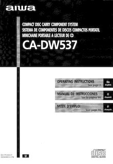 Notice Système Audio et vidéo AIWA  CA-DW537
