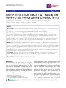 Resistin-like molecule alpha1 (Fizz1) recruits lung dendritic cells without causing pulmonary fibrosis