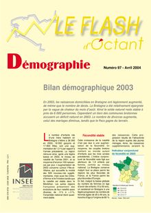 Bilan démographique 2003 (Le Flash d Octant n° 97)