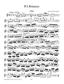 Partition , Romance - flûte , partie, 6 Salonstücke, Op.60, Sechs Salonstücke fur flöte und klavier