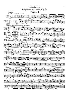 Partition basson 1, 2, symphonique Variations, Symfonické variace