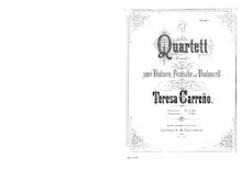 Partition parties complètes, corde quatuor, B minor, Carreño, Teresa