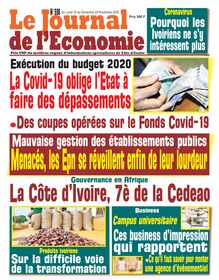 Journal de l’Economie n°596 - du Lundi 23 au Dimanche 29 Novembre 2020