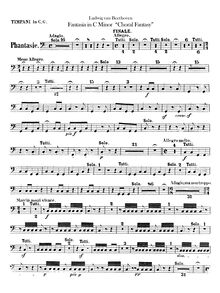 Partition timbales, Fantasia pour Piano, chœur et orchestre, Choral Fantasy