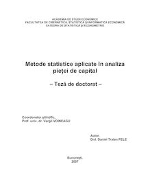 Metode statistice aplicate în analiza pieţei de capital