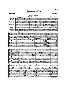 Partition complète, Symphony No.17 en F major, Sinfonia No.17, Haydn, Joseph
