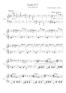 Partition complète, Etude No.1, Op.19, "la Cumparsita"