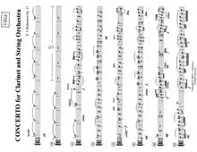 Partition altos, Concerto pour clarinette et cordes, B-flat major