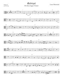 Partition ténor viole de gambe 2, alto clef, madrigaux pour 5 voix par  Luca Marenzio par Luca Marenzio