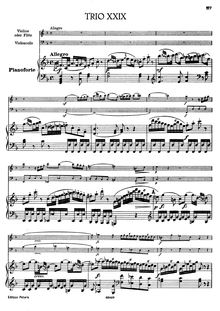 Partition de piano, Piano Trio en F Major, Hob.XV:17, F Major