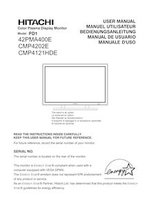Notice Affichage Hitachi  CMP4121HDE