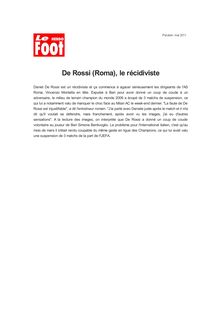 De Rossi (Roma), le récidiviste